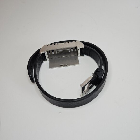 Tory Burch Fitbit Flex bracelet black strap silver tone - Picture 4 of 7